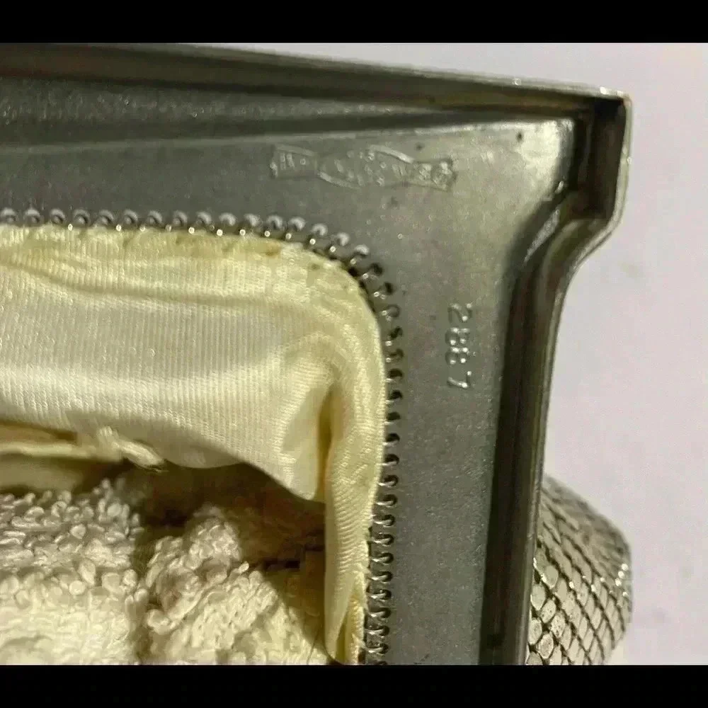 Whiting & Davis silver sequins evening bag